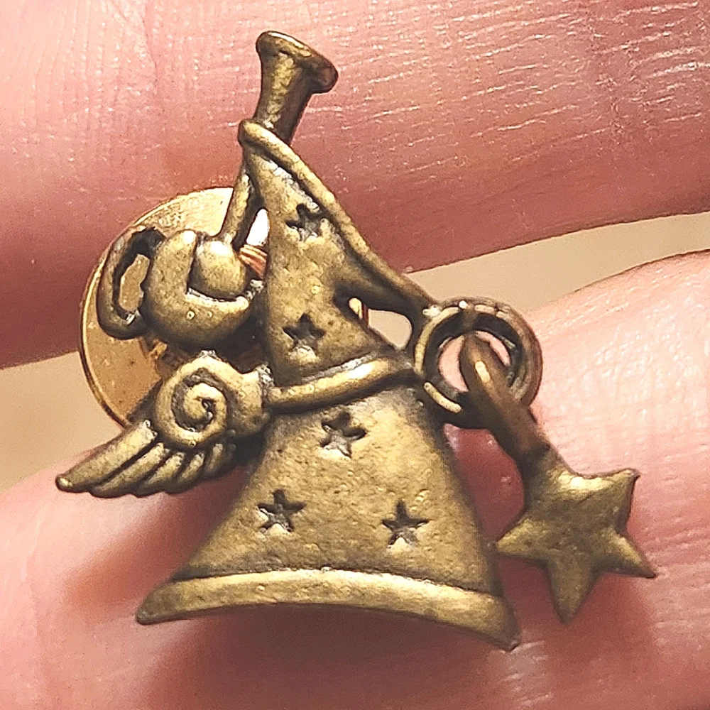 Trio of Pewter Angel Lapel Pins, 2  Stamped JJ Jonette
